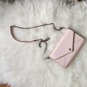 Saffiano Envelope Wallet On Chain Clutch Blush